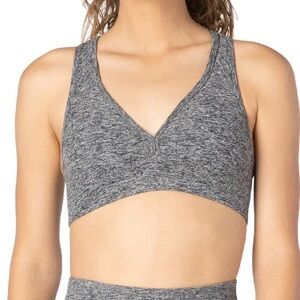 Beyond Yoga Sports Bra Heather Gray Lift Your Spirits XS Active Workout Spacedye